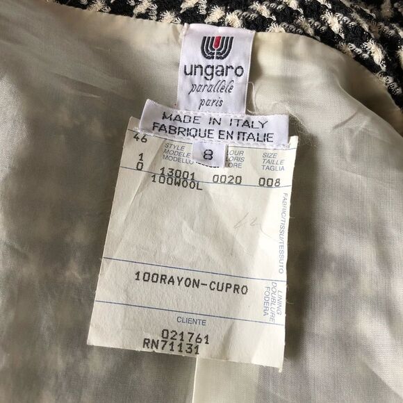 VTG 80s Ungaro Houndstooth Blazer & Pencil Skirt Suit SET S Wool Preppy Career - Picture 9 of 14